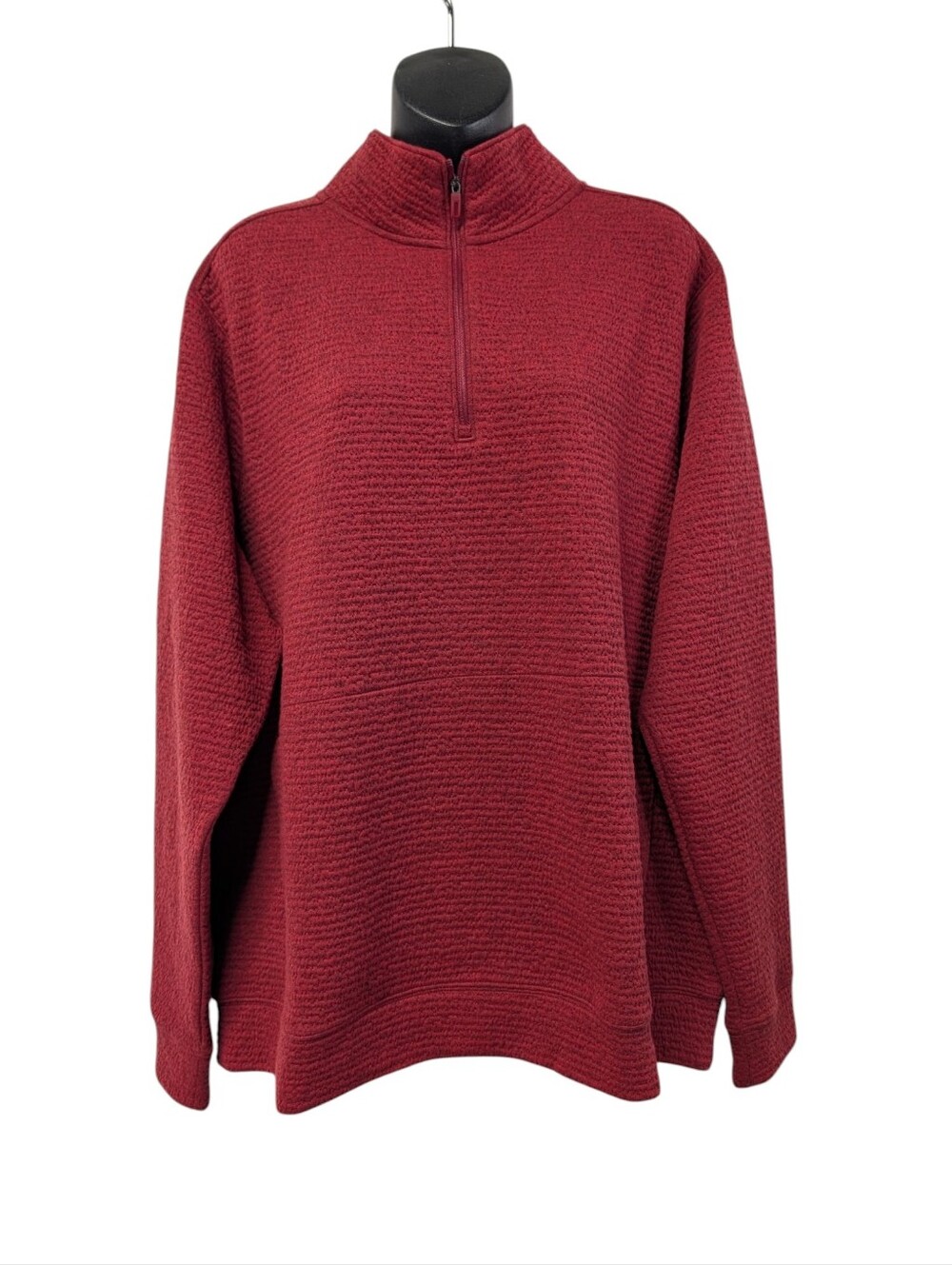VRST Men’s XL Burgundy Textured Quarter Zip Pullover Sweatshirt NWT